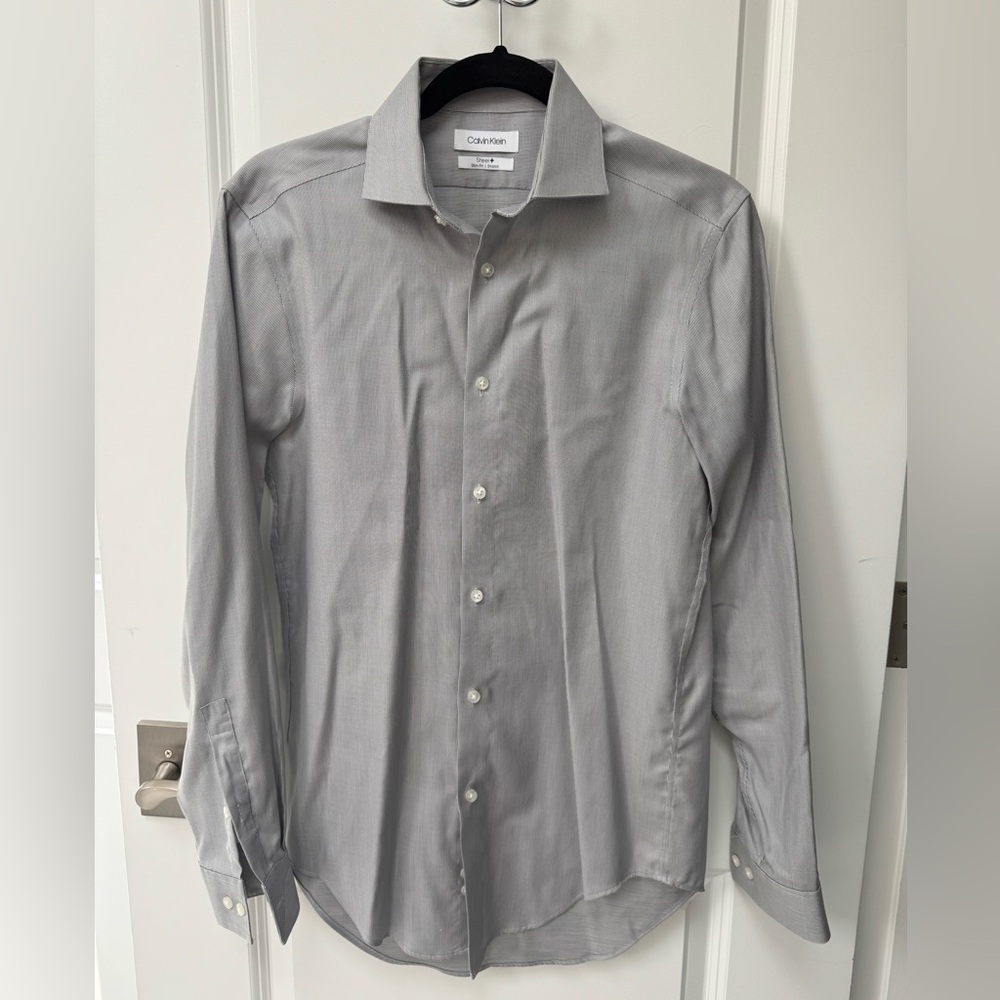 Calvin Klein Men's Silver Dress Shirt